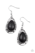 Load image into Gallery viewer, Abstract Anthropology - tranquil teardrop shaped Black Earrings - SassyChicGlitz
