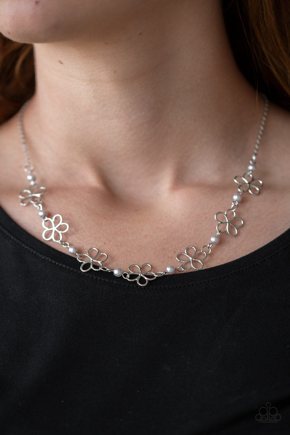 Always Abloom Necklace - Silver - SassyChicGlitz