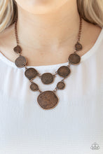 Load image into Gallery viewer, Metallic Patchwork Necklace - Copper - SassyChicGlitz
