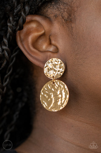 Relic Ripple Clipon Earrings - Gold - SassyChicGlitz