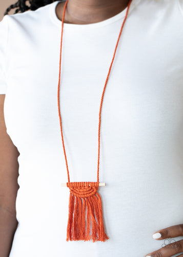 Between You and MACRAME Necklace - Orange - SassyChicGlitz