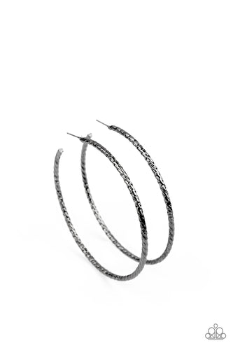 Voluptuous Volume Hoop Earrings - Black - SassyChicGlitz