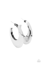 Load image into Gallery viewer, Going OVAL-board Hoop Earrings - Silver - SassyChicGlitz
