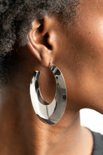 Load image into Gallery viewer, Going OVAL-board Hoop Earrings - Silver - SassyChicGlitz
