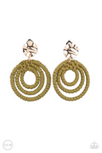 Load image into Gallery viewer, Whimsically Wicker Clipon Earrings - Green - SassyChicGlitz
