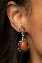 Load image into Gallery viewer, Carefree Clairvoyance Clipon Earrings - Orange - SassyChicGlitz
