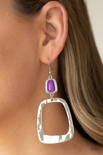 Material Girl Mod Earrings - Purple - SassyChicGlitz