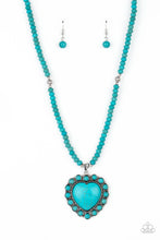 Load image into Gallery viewer, A Heart Of Stone - oversized turquoise stone heart shaped Blue Necklace - SassyChicGlitz
