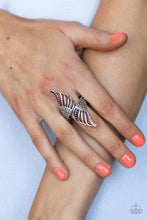 Load image into Gallery viewer, Angels Among Us - two airy silver winged purple and pink rhinestone ring - SassyChicGlitz
