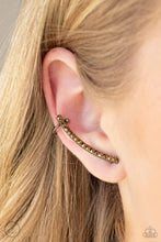 Load image into Gallery viewer, Give Me The SWOOP - Brass Post Earring - SassyChicGlitz
