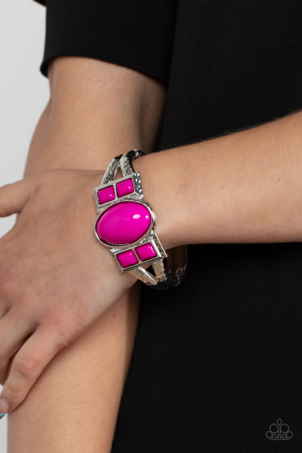 A Touch of Tiki - Hot Pink bold fashion Bracelet - SassyChicGlitz