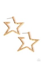 Load image into Gallery viewer, All-Star Attitude - star-shaped gold hoop earrings - SassyChicGlitz
